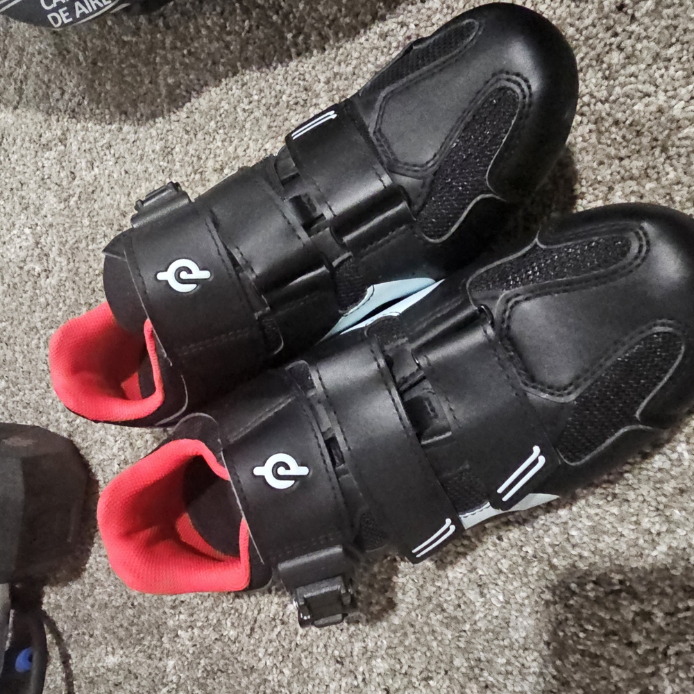 Peloton Black and Red Athletic Shoes